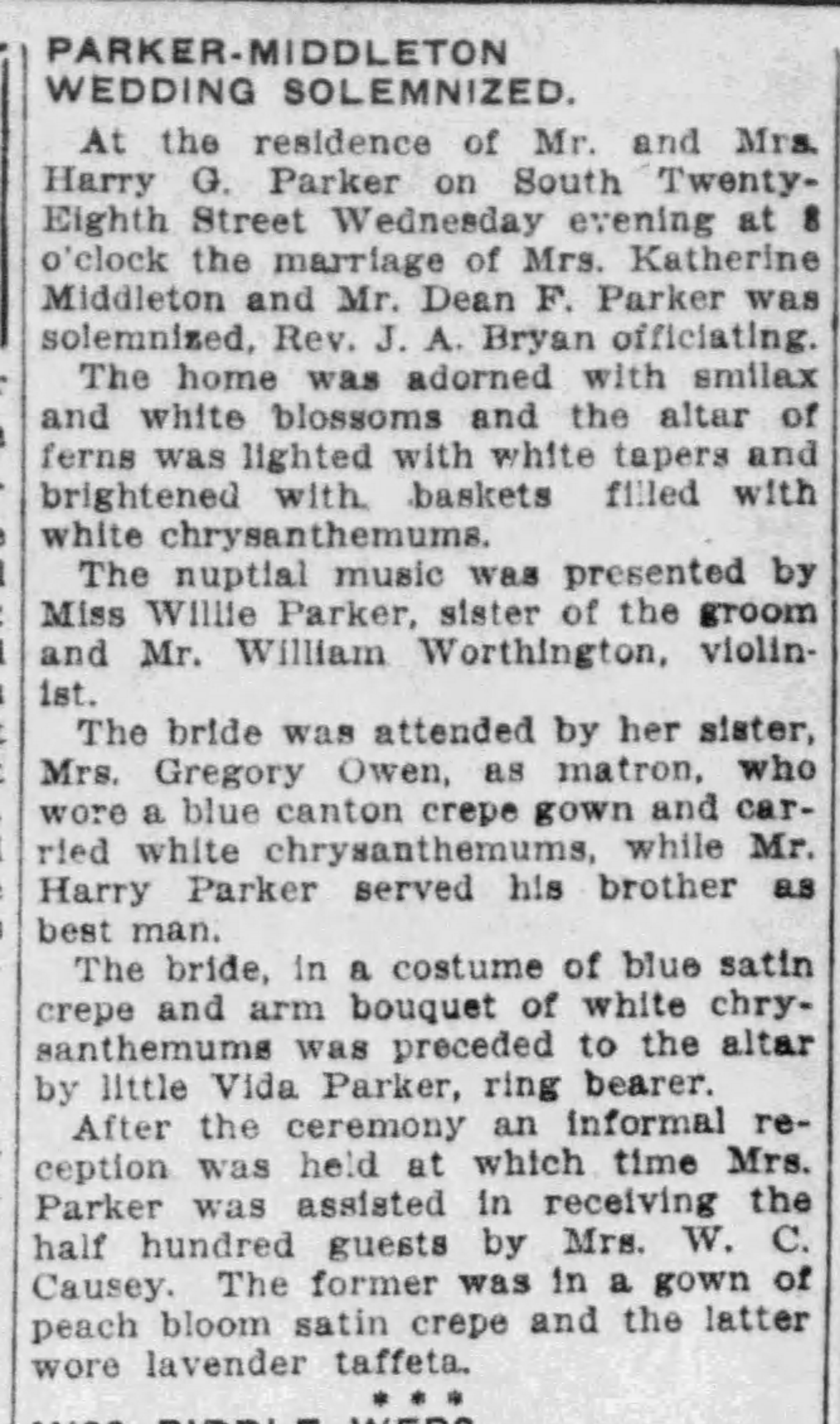 Katherine Middleton-Dean F. Parker